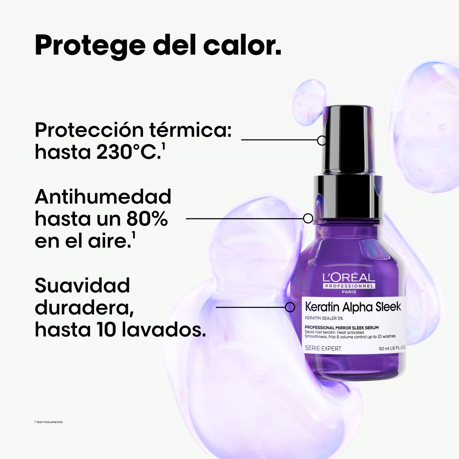 Mirror Sleek Serum para una suavidad duradera, control del frizz y del volumen.