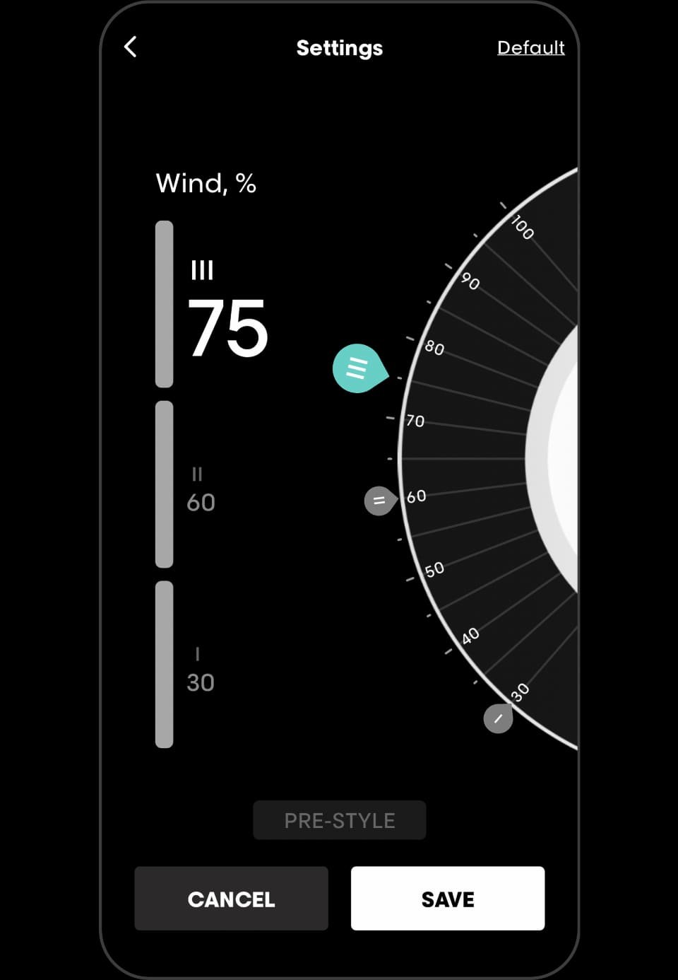 Personaliza tu nivel de aire