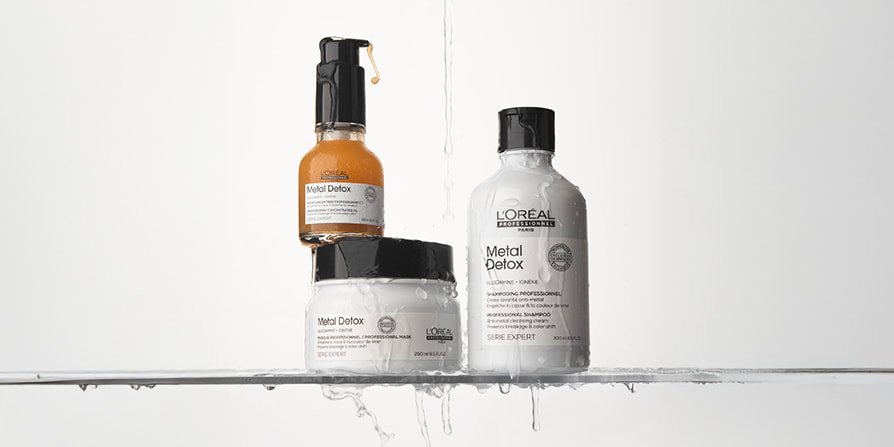 Imagen del producto de la rutina de cuidado capilar Metal Detox, diseñada para proteger y reparar el cabello dañado, seco y quebradizo, logrando así resultados más duraderos.