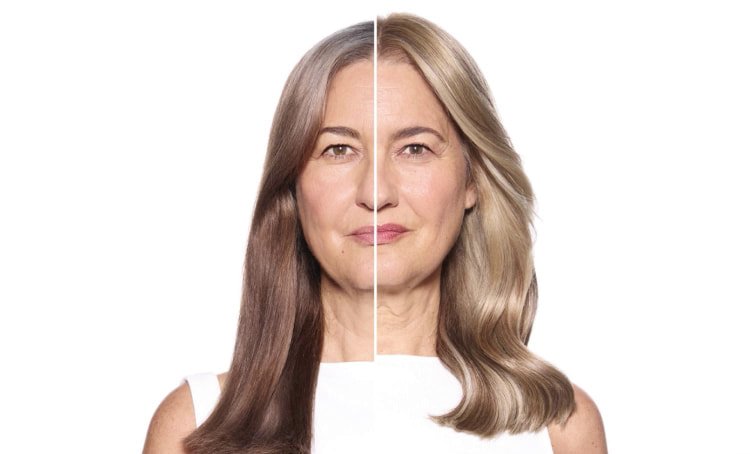 Mujer con Balayage para canas